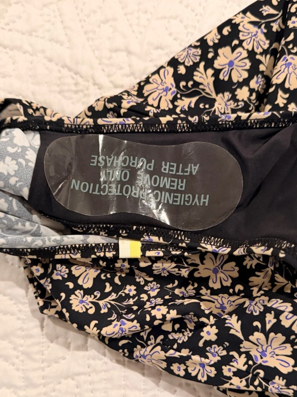 Summersalt Sidestroke Floral Swimsuit in Mini Floral Black, Cream, and Lavender - Picture 4 of 9